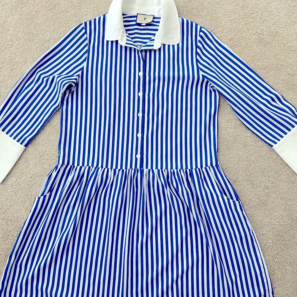 Tuckernuck Striped Collared Shirt Dress